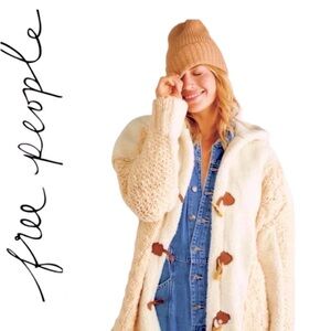 FREE PEOPLE➕NWT Stormy Chunky Knit Sherpa Cardi
